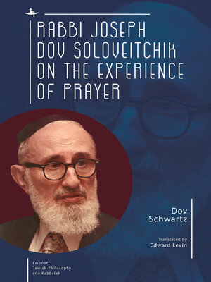 cover image of Rabbi Joseph Dov Soloveitchik on the Experience of Prayer